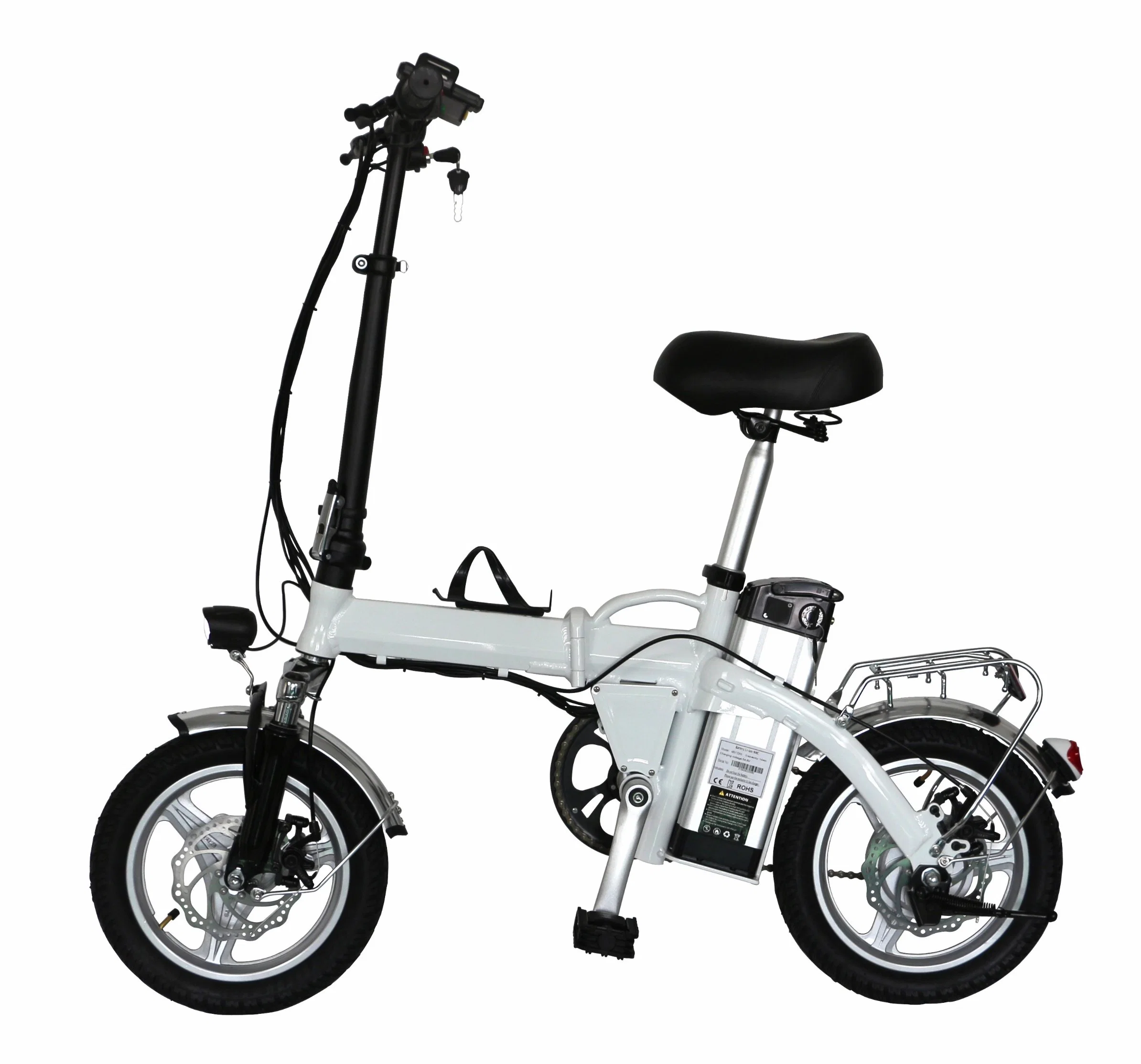 Removable Pedal Assist Lithium Power Lightweight 14 Inch Folding Electric Bike 36A 200-250W