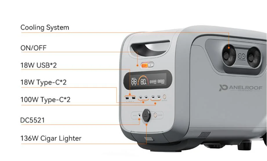 Panelroof Wholesale/Supplier Back up Power Banks Charger Portable Power Station LiFePO4 Lithium Battery 2304wh 5000W AC DC Output Solar Home System Factory Price