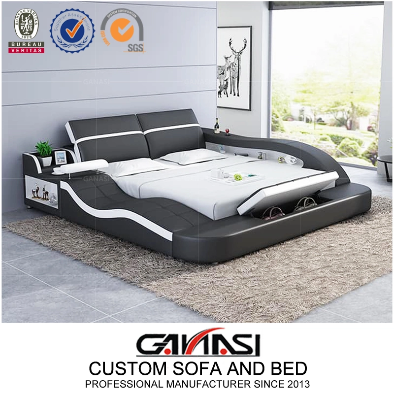 Home Furniture Smart Modern Leather Bed for Bedroom