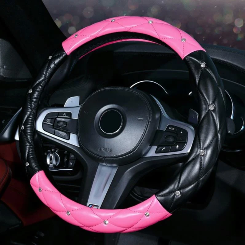 Car Steering Wheel Cover GM 38 Cm Custom Real Leather Luxury Car Steering Wheel Cover