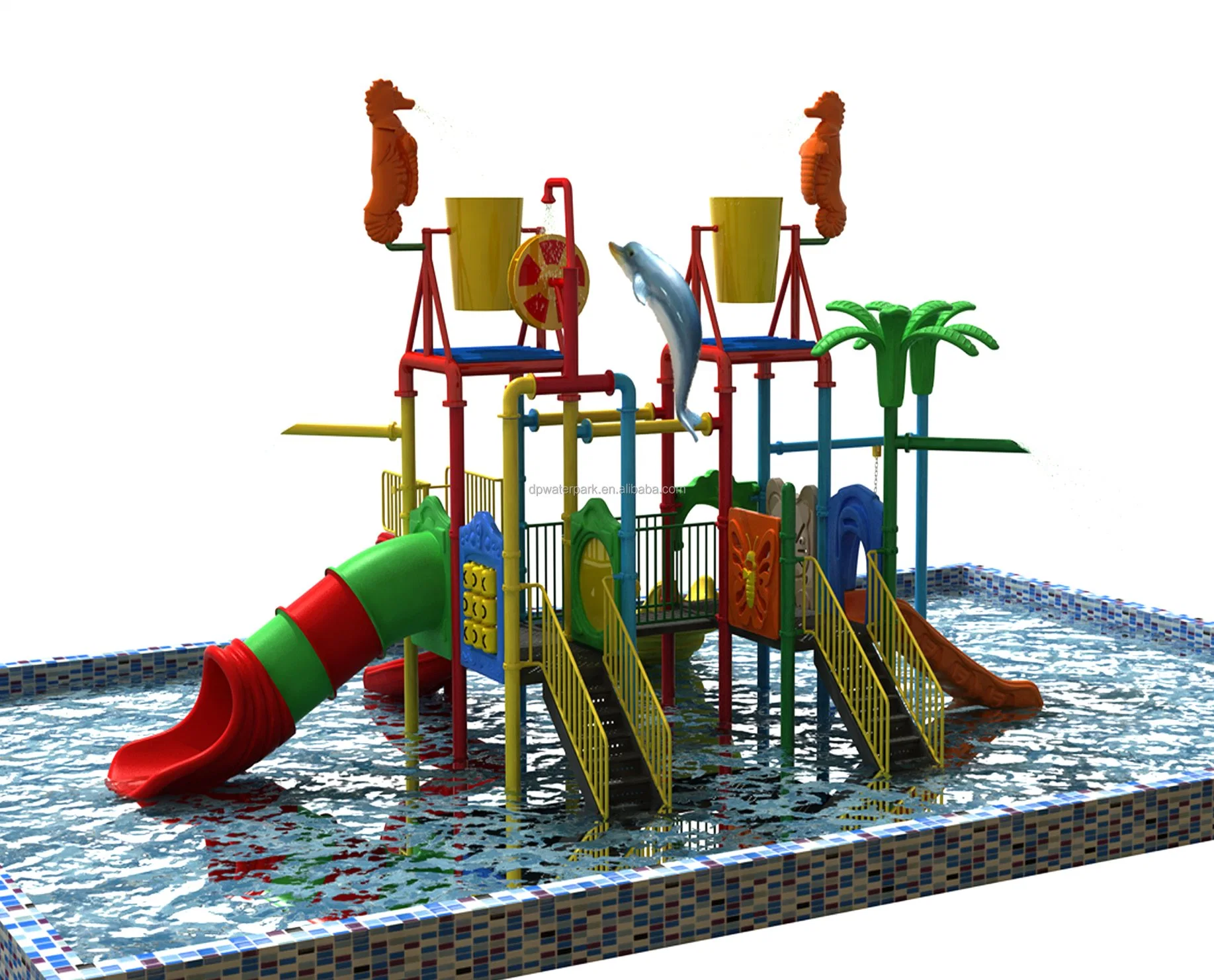 Outdoor China Amusement Aqua Park Water Game Pool Playground Plastic Slide