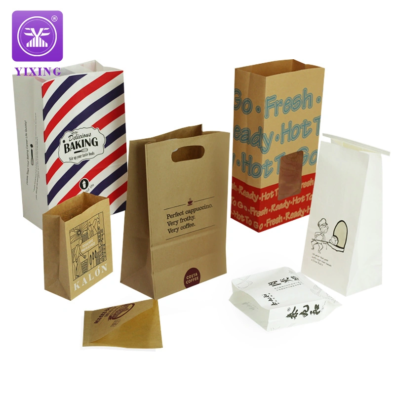 Toast Bakery Bread Verpackung mit Fenster Take Away Verpackung Custom Bread Verpackung Tasche Kraftpapier Tasche für Lebensmittel