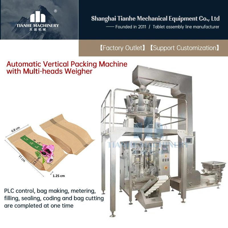 Tianhe Multi-Function Multi Head Weigher Packaging Snack Food Vffs Automatic Pouch Packing Machine