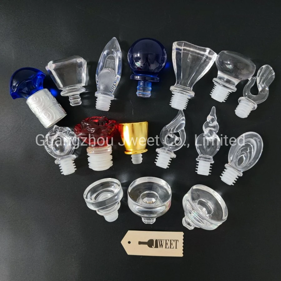 Synthetic Wood Glass Metal Aluminum Bottle Cap Spirit Liquor Vodka Brandy Wine Bottle Topper Cork Screw T Bottle Cap