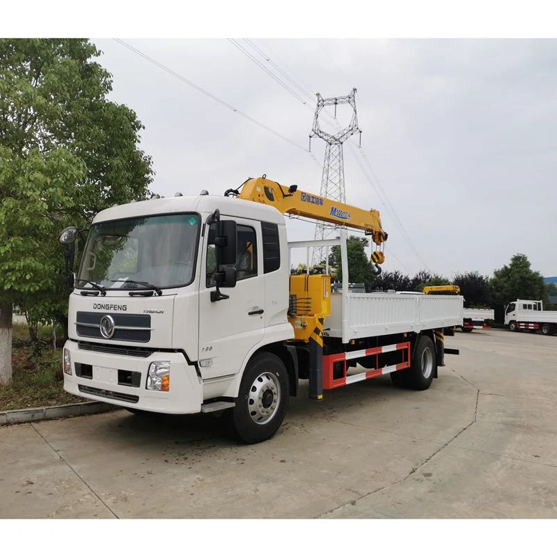 Dongfeng 6,3 toneladas 8toneladas 10toneladas camião com guindaste montado em Camião da bagageira