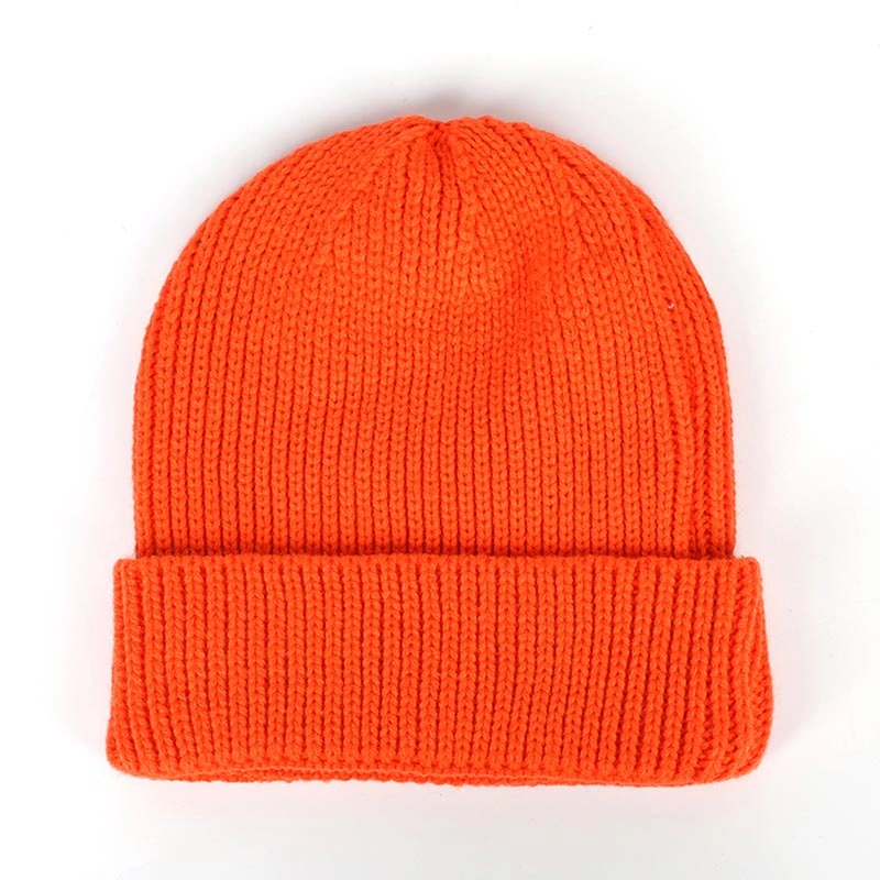 Tampa de malha de costela de alta qualidade Fisherman Beanie Hat com etiqueta de bordar