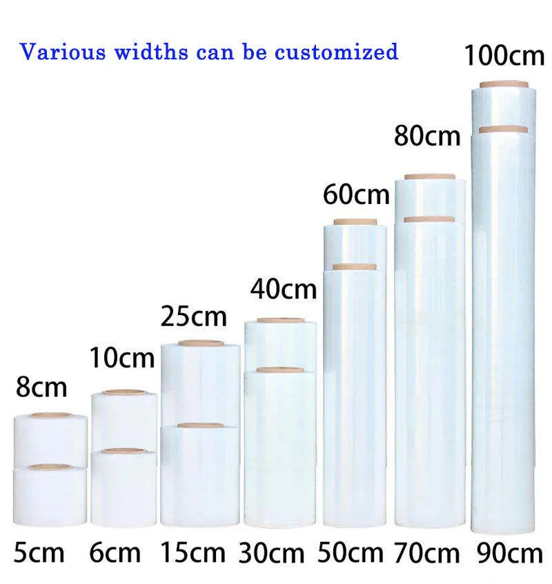 Film étirable à la main en polyéthylène linéaire basse densité (LLDPE) transparent personnalisé pour l'emballage de palettes.