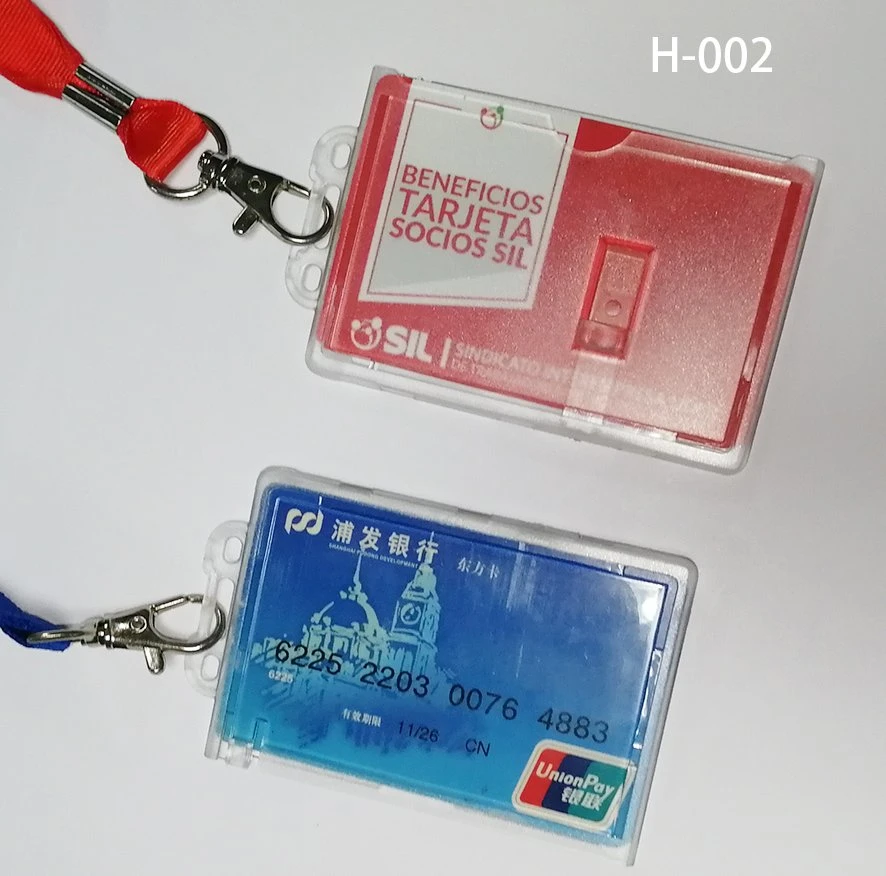 Porte-cartes d'identité en plastique rigide transparent personnalisé, porte-cartes-cadeaux promotionnels