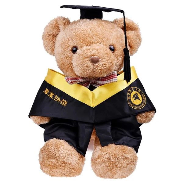 OEM Design Plush Graduation Bear Stuffed Bear Toy for Kids with Graduation Gown and Cap