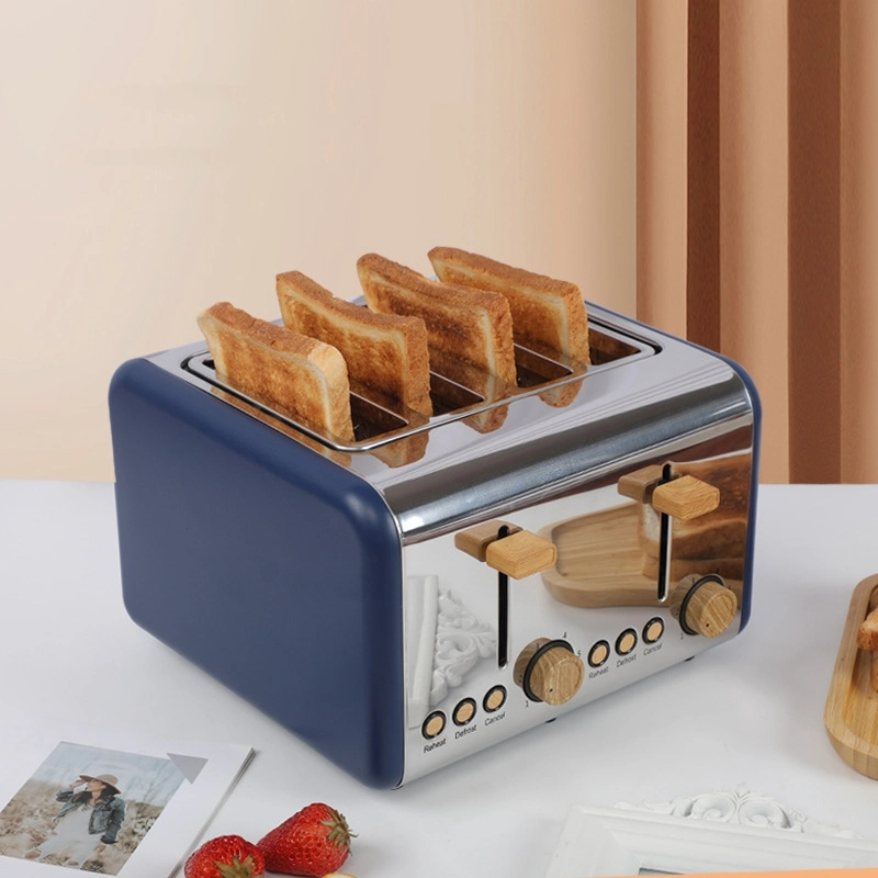 Factory Sales New Cheap Promotion Hotel Kitchen Appliance Bread Maker, Sandwich Toast Maker Stainless Steel 4 Slice Wide Slot Toaster