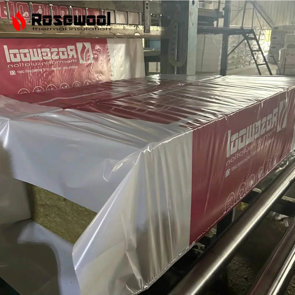 Material de construção de absorção sonora placa de isolamento Rockwool para Pipeline, forno