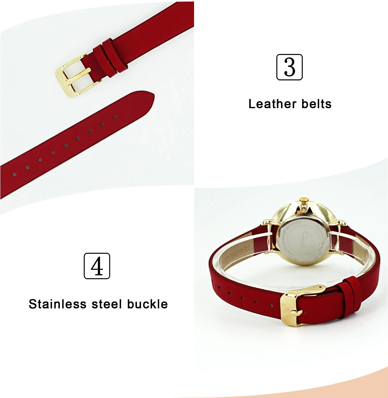 Un design minimaliste femmes bracelet cuir Mesdames montres à quartz