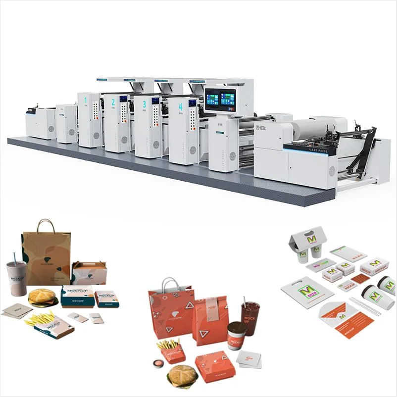 UV Flexo Paper Sticker Label Roll to Roll Printing Machine Flexographic Printers