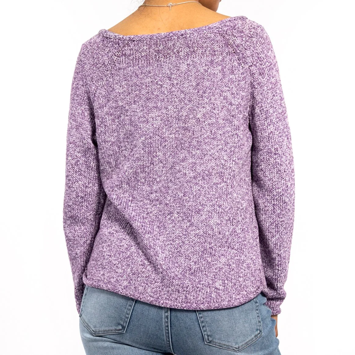 Moda Otoño Morado V-Neck Slim Enrollada larga manga para Mujeres de moda