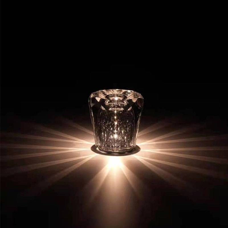 Lampe de table rechargeable Crystal Diamond, 3 couleurs inflammables, veilleuse LED pour bar maison, décoration de chambre KTV