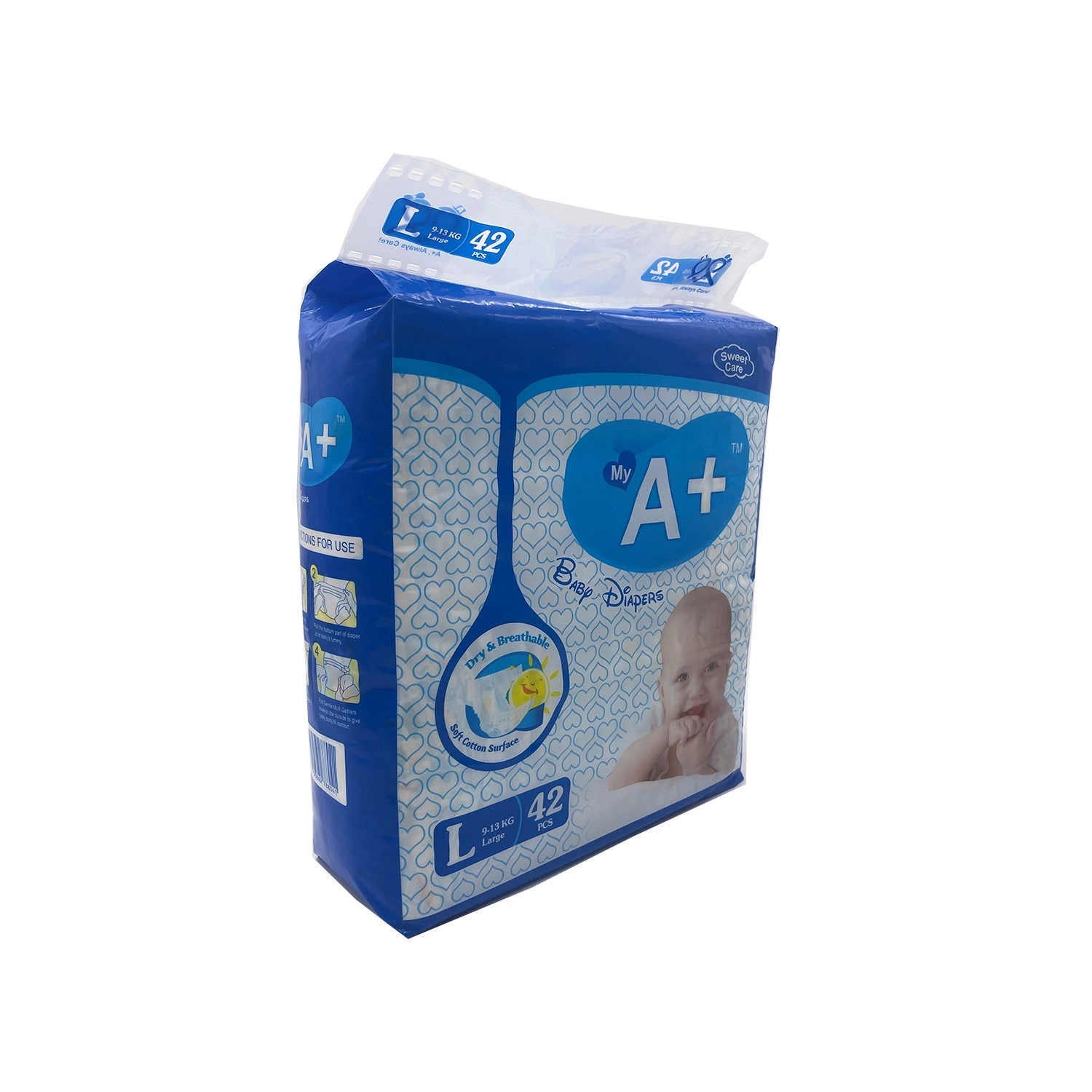 Premium Quality of Soft Breathable Diaper with Elastic Waistband