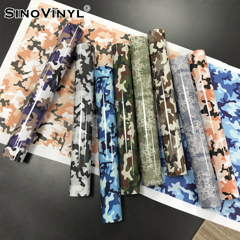 SINOVINYL Hot Sale Heat Transfer Vinyl Soft Surface Camouflage Vinyl Heat Transfer Htv