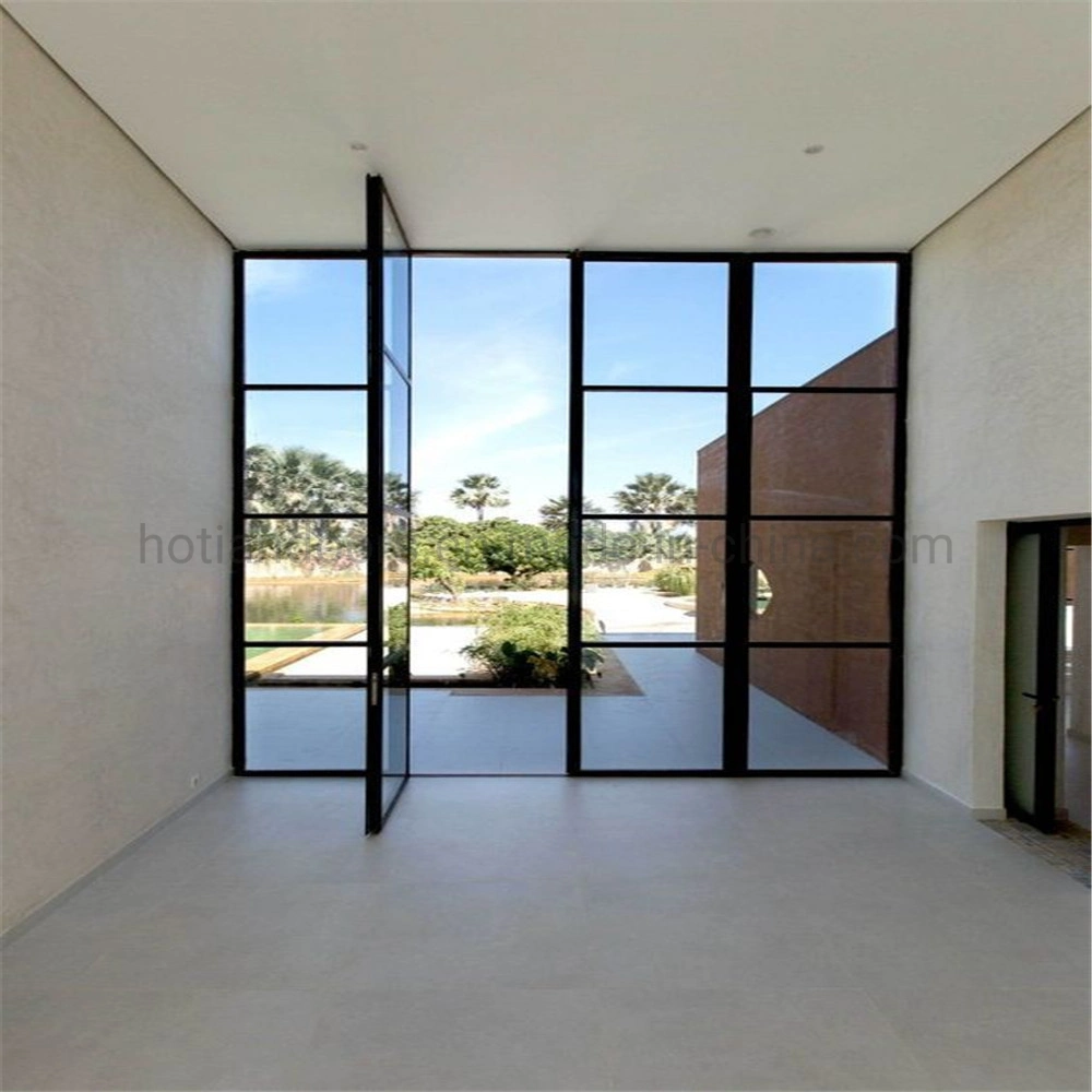 Schwarz moderne elegante französische Stil Stahl Glas Fenster und Türen