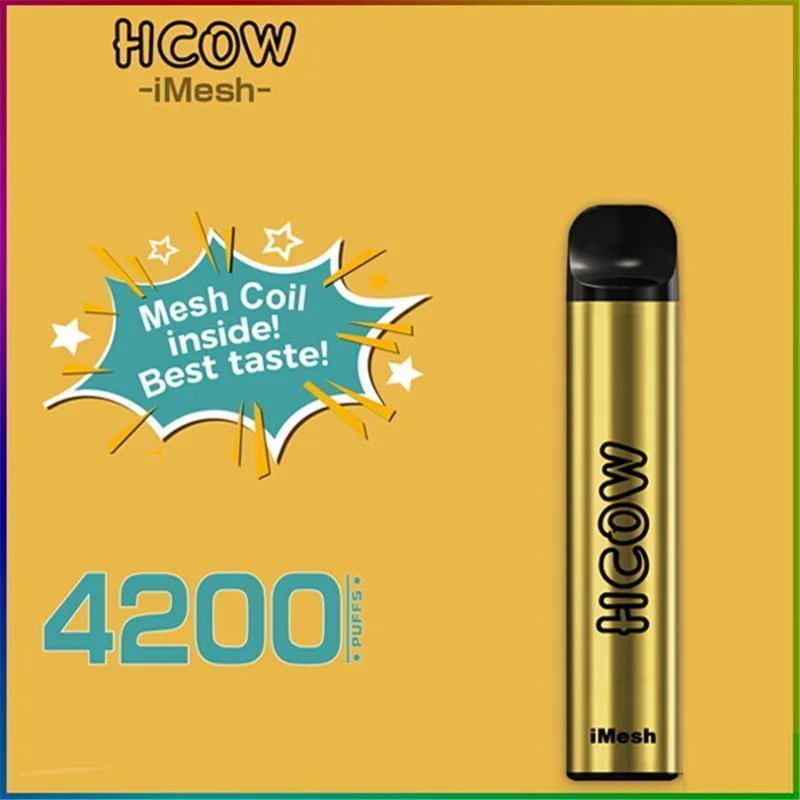 Preço grossista Hcow Imesh 4200 borlas para 10ml Capatity Vape descartáveis recarregável Pen Vs E-Lux Legend 3500