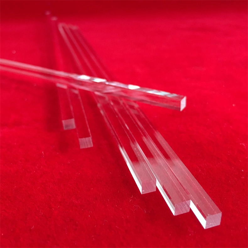 High Temperature Photovoltaic Use Polishing Clear Quartz Rods Transparent Square Fused Silica Bar