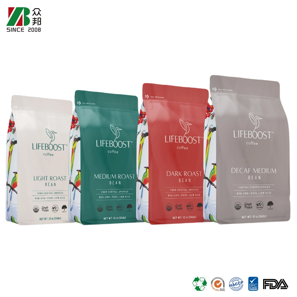 Customized Reusable Matte Aluminum Foil Coffee Bean Tea Plastic Mylar Packaging Bag