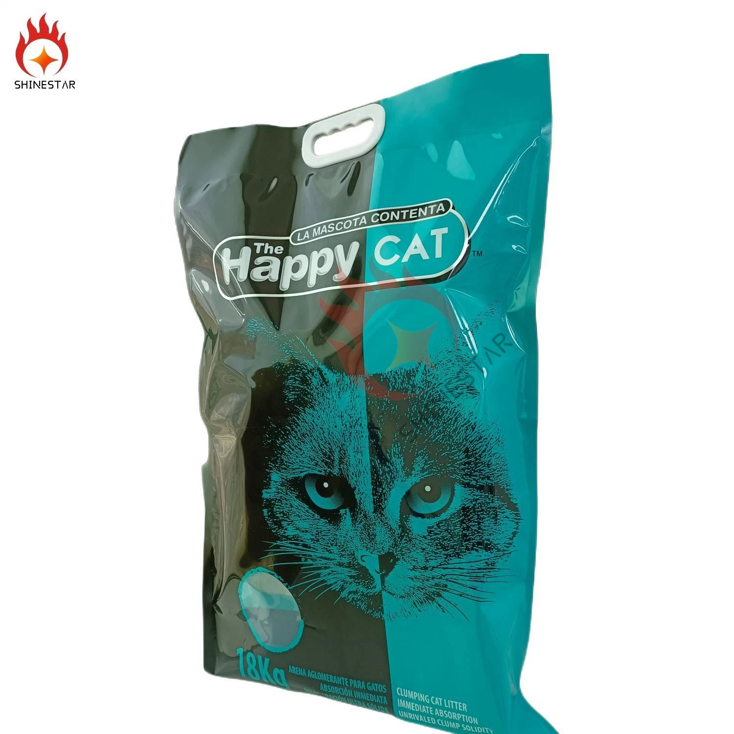 Big Plastic Packaging Bag with Handle Window for Pet Food Litter (18KG)