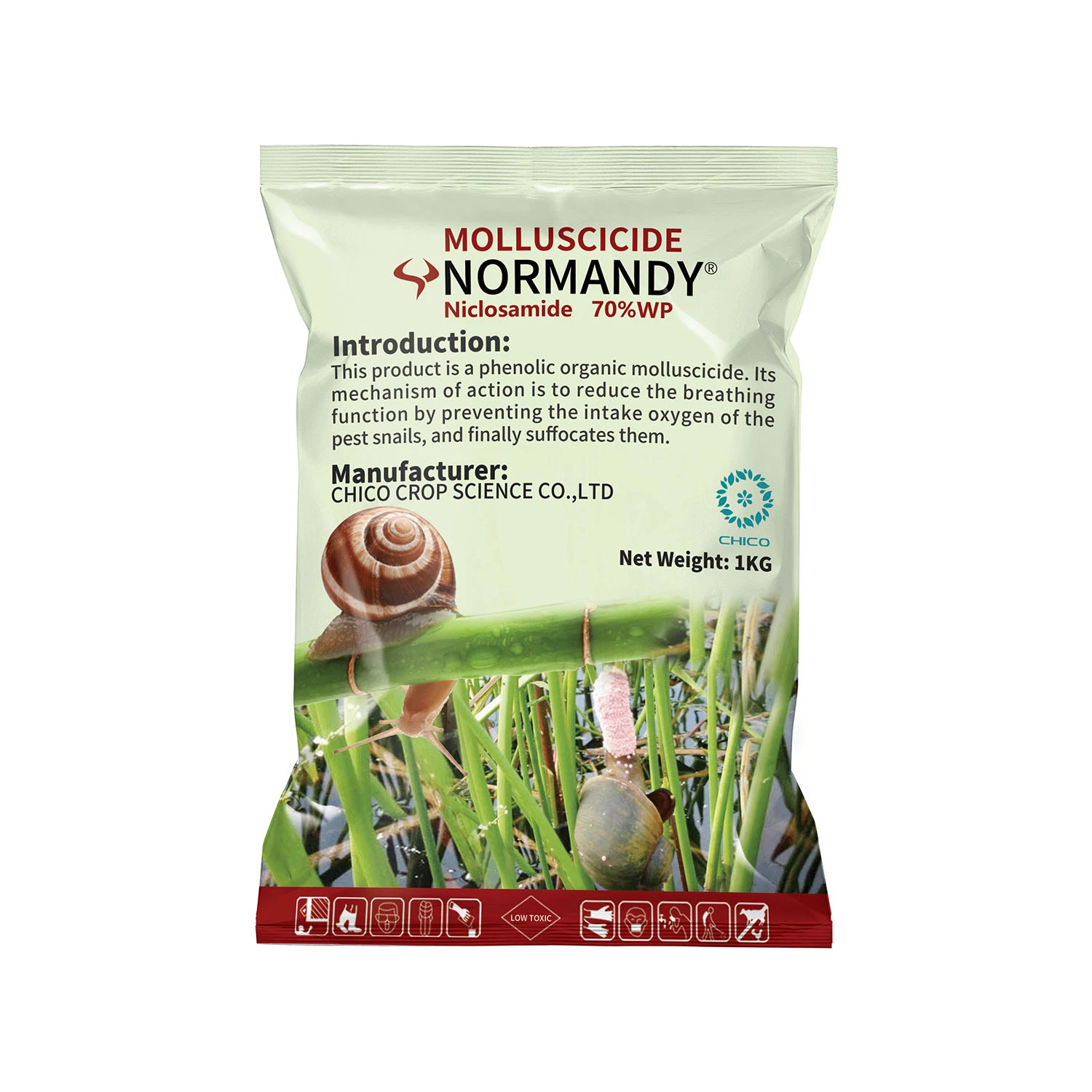 70%Niclosamide WP bon effet Snail-Killing Insecticide escargots de riz Molluscicide