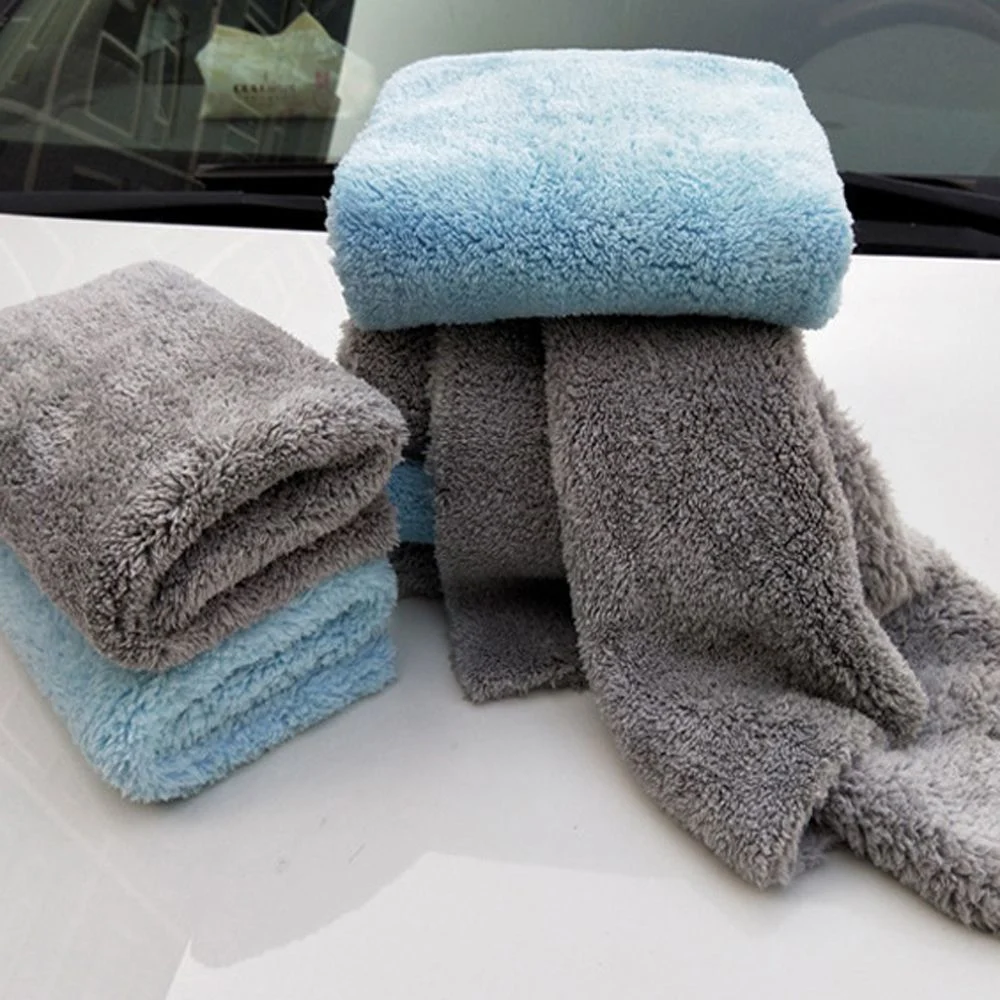 OEM 40X40cm 450GSM 550GSM Ultra Plush Fluffer Cleaning Cloth Edgeless Car Drying Microfiber Towel