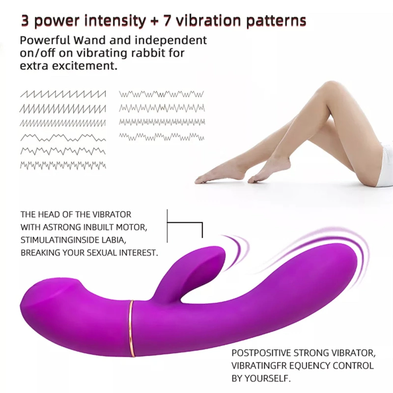 Women Vibrator Waterproof Rechargeable Wand Set Silicone Dildo 4 Interchangeable Attachments Rotation Dildo Vibrator for Women