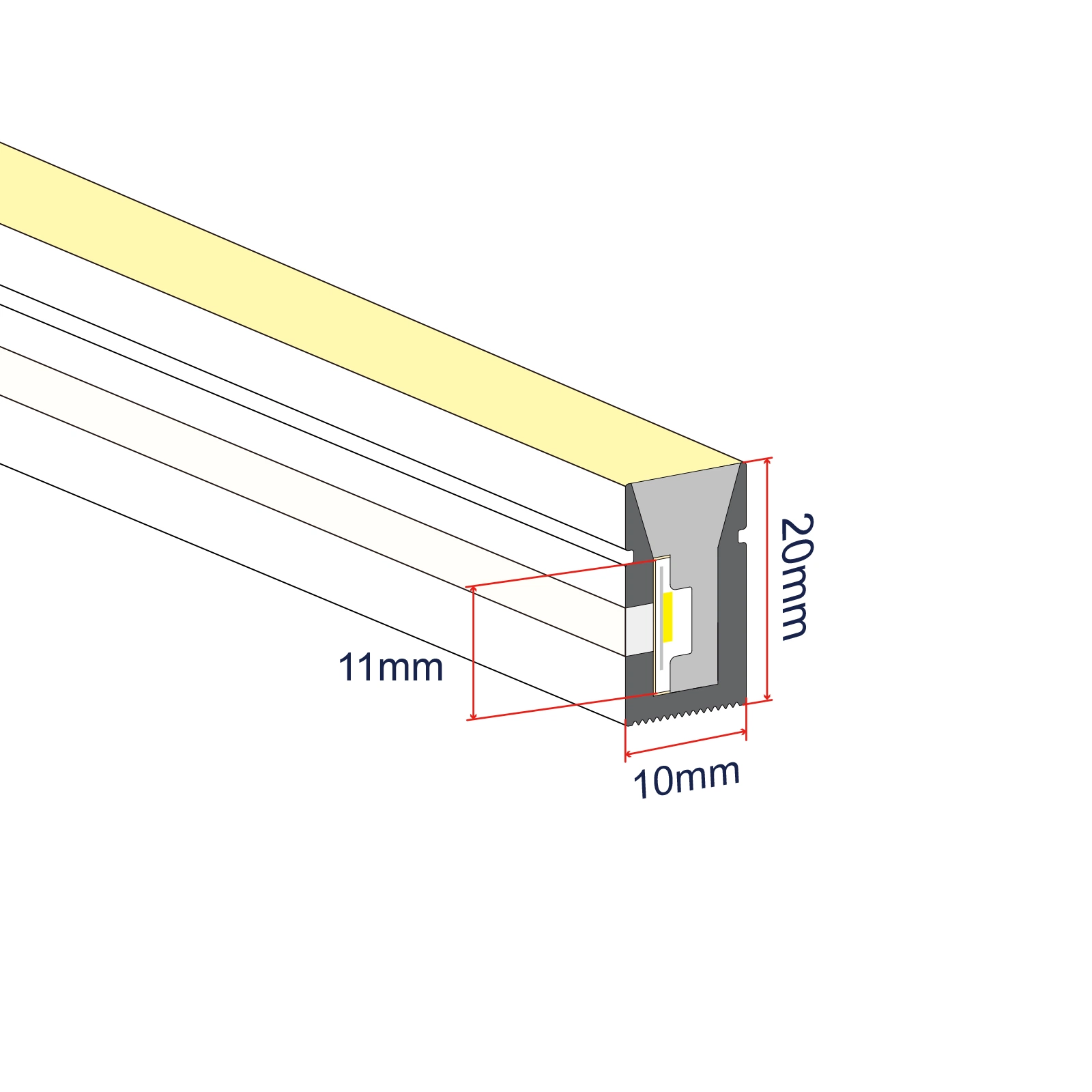 LED Bande de néon étanche IP67 LED Multicolore Néon Flex Tube Bande Lumineuse