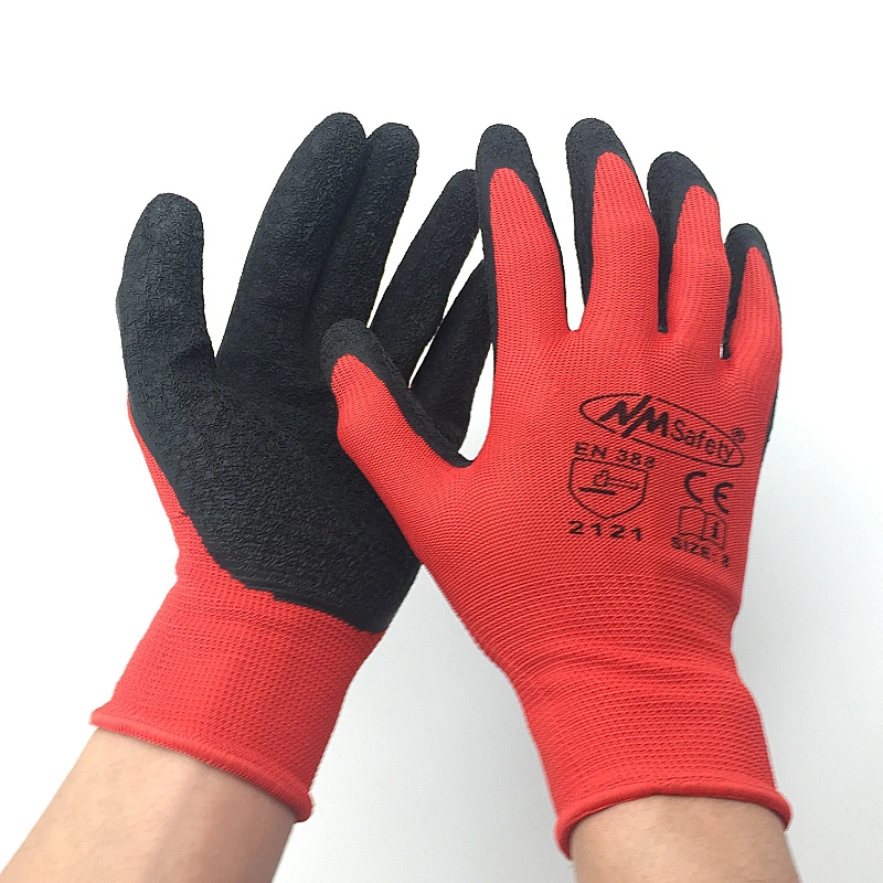 Nmsafety Palm Coated Crinkle Latex PPE Multipurpose China Wholesale/Supplier Working Glove