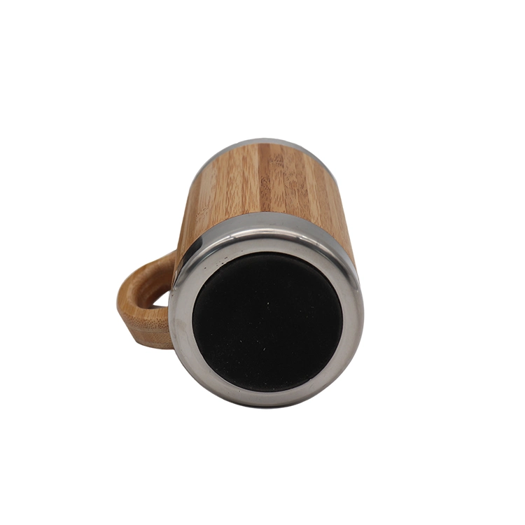 Design Promocional canecas de aço térmica de bambu copos de café de Viagens garrafa de água Bambu Basculante personalizada