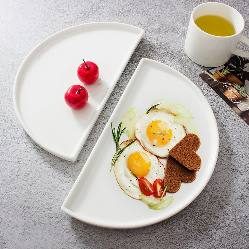 En gros Custom plaque de petit déjeuner 10 pouces céramique style occidental collation de maison Assiette assiette assiette à dîner blanche style occidental