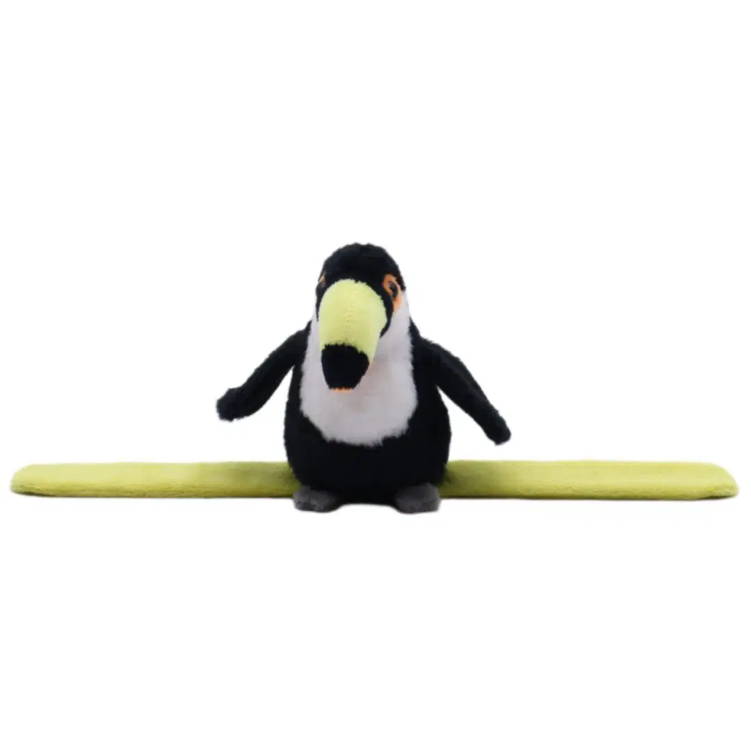 Custom 12cm (H) X 29cm (W) Plush Toys Brasil Toucan White/Black Stuffed Soft Children Slap Bands Toy Gift Brazil Animal Toco Wrist Band Kids Bracelet Snapbands