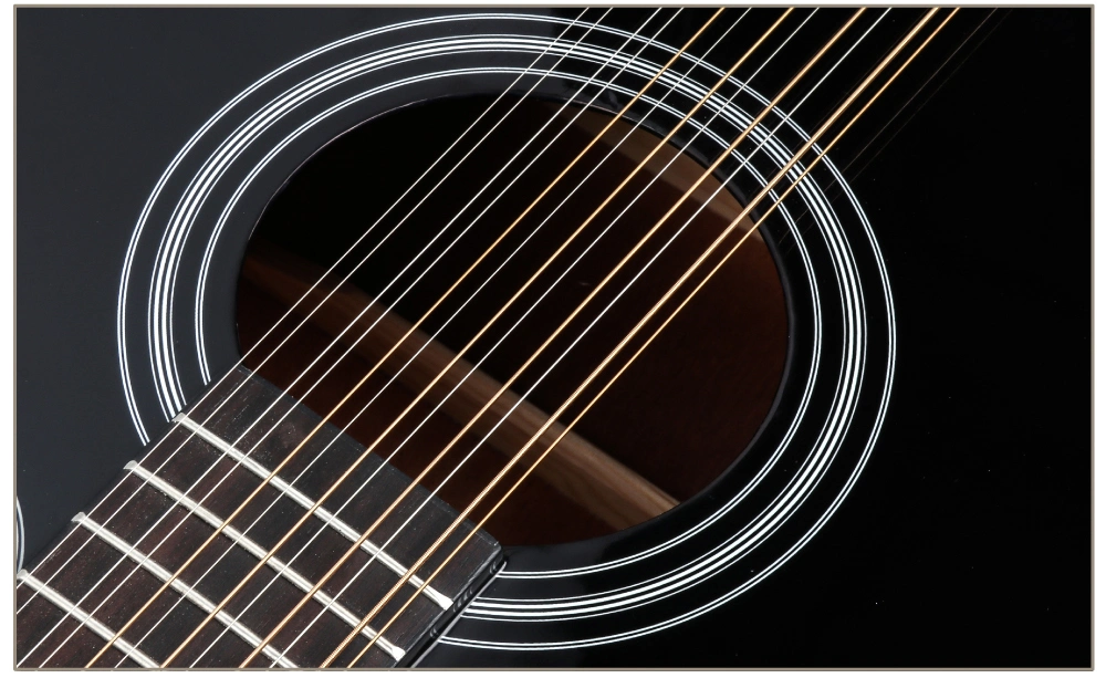 12 Cordes de guitare acoustique de la Chine usine personnalisée le commerce de gros de la guitare acoustique électrique