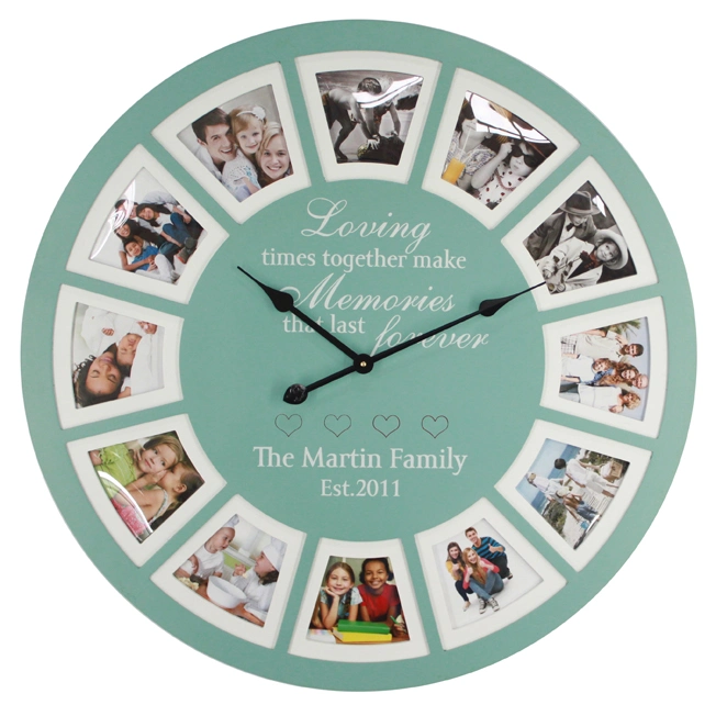 Loving Memories Forever DIY 12 Pictures MDF Wall Clock