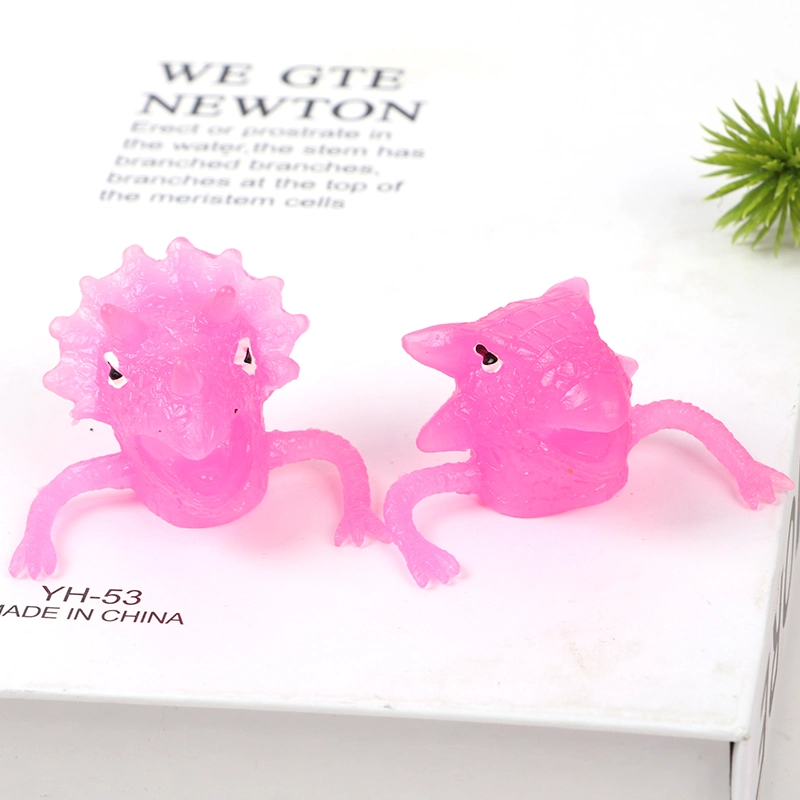 Cadeau promotionnel cinq doigts de dinosaure lumineux de couleur couvercle jouet créatif