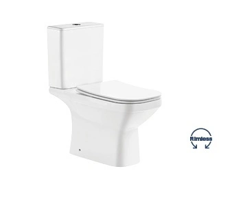 1221A White Close Coupled Toilet, Water Closet, Two Piece Toilet