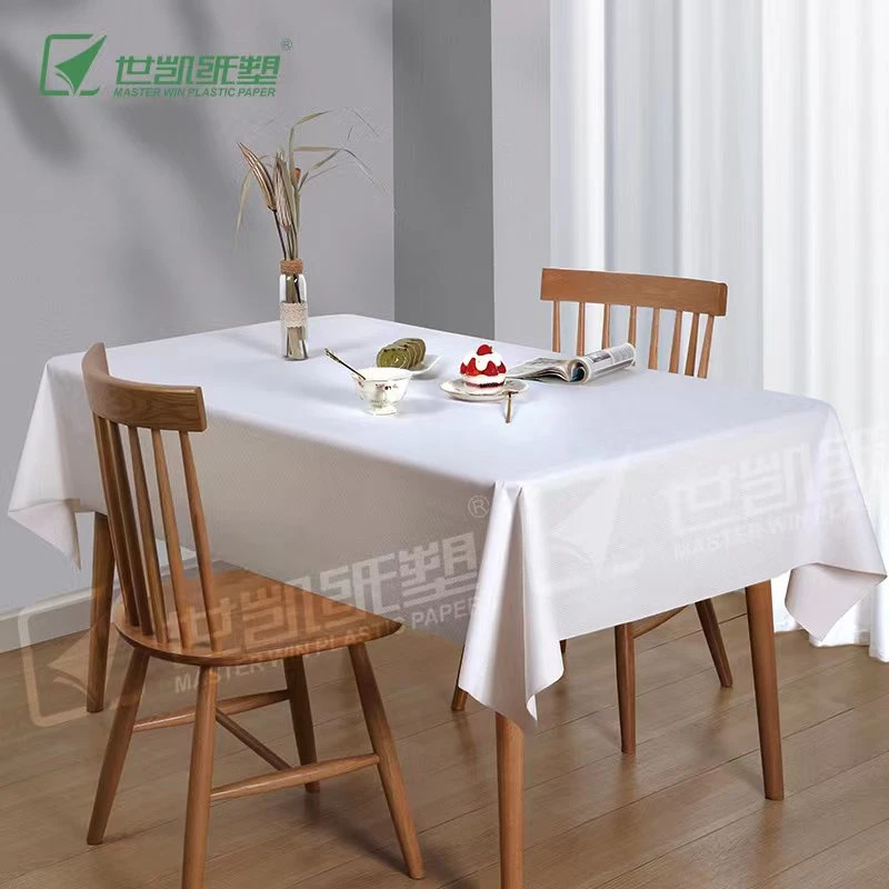 Hôtel Chain Restaurant écrevisse jetable Table tissu Stone crème imperméable Plates-formes de protection de l'environnement Fabricants de tissus en gros