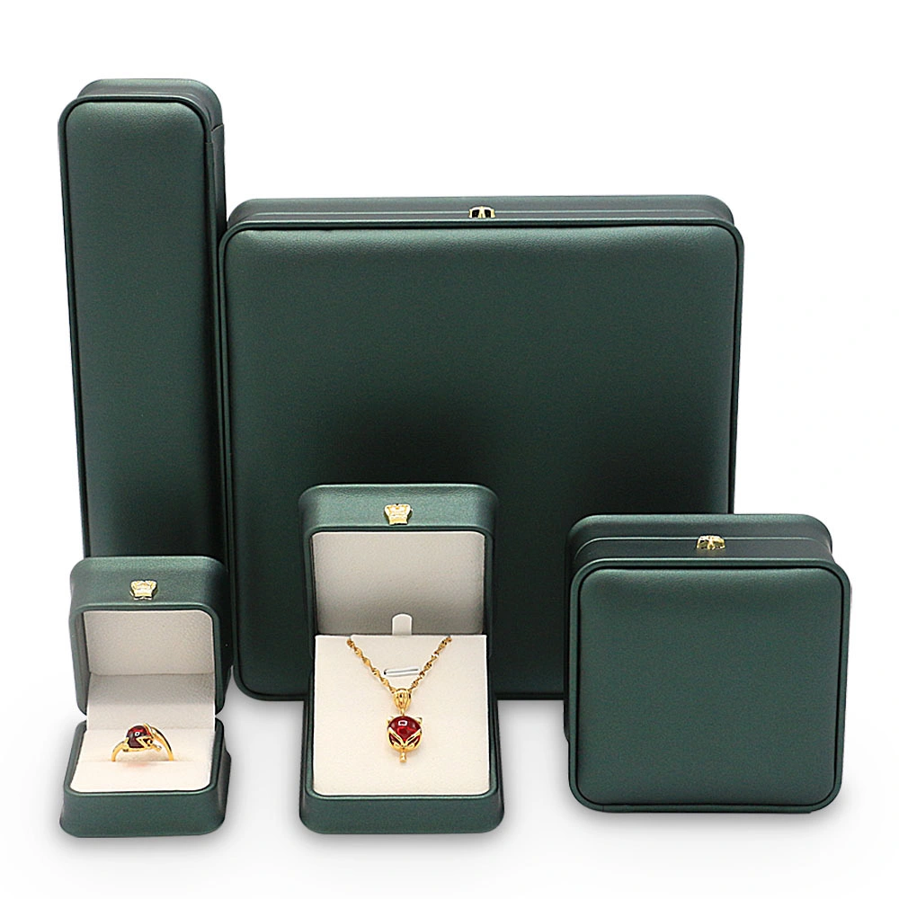 7 Colors Optional High Grade Crown Decoration PU Leather Jewelry Box with Nice Gilt Edging a Series of Jewelry Boxes Spot Goods