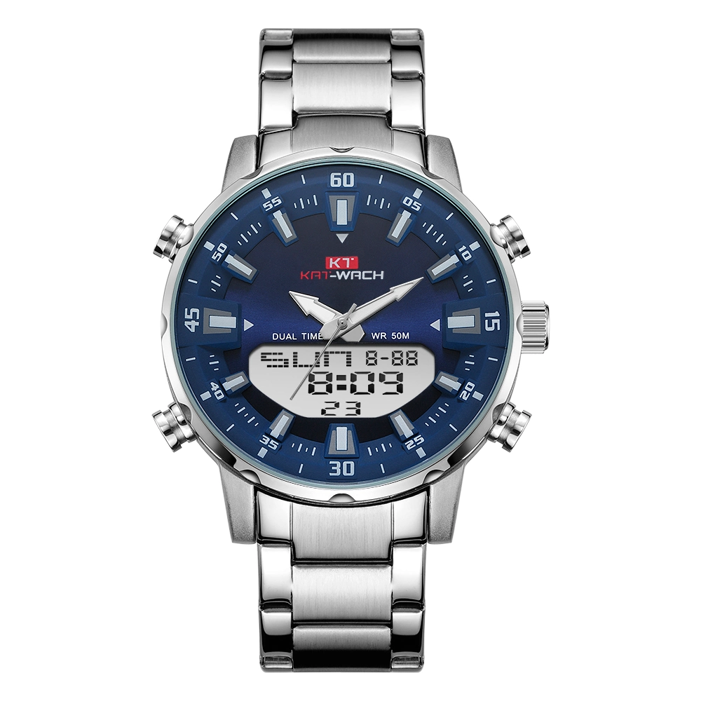 Professionelle OEM-Uhren Kundenspezifische Fabrik Uhr Geschenk-Uhr Edelstahl Uhr Quarz Edelstahl Uhr Analog Digital Uhr