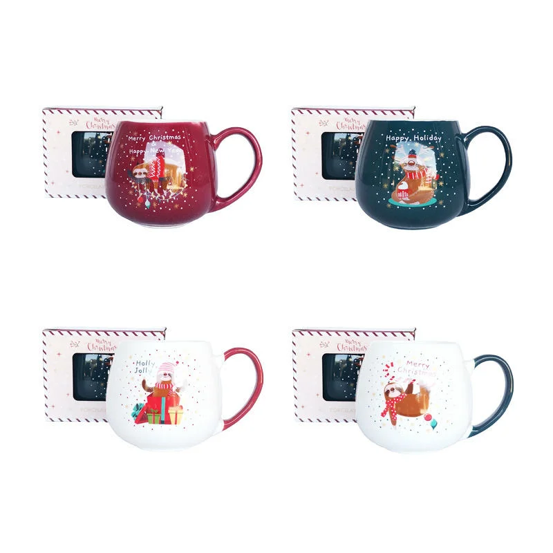 Wholesale/Supplier China Bone Ceramic Christmas Themed Set of 4 Coffee Cup Mug