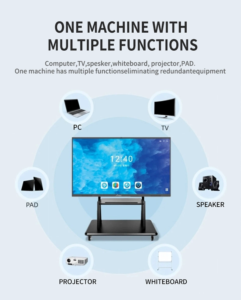 LED Interactive Flat Panel Smart Board Clever Blackboard Display for Digital Education.