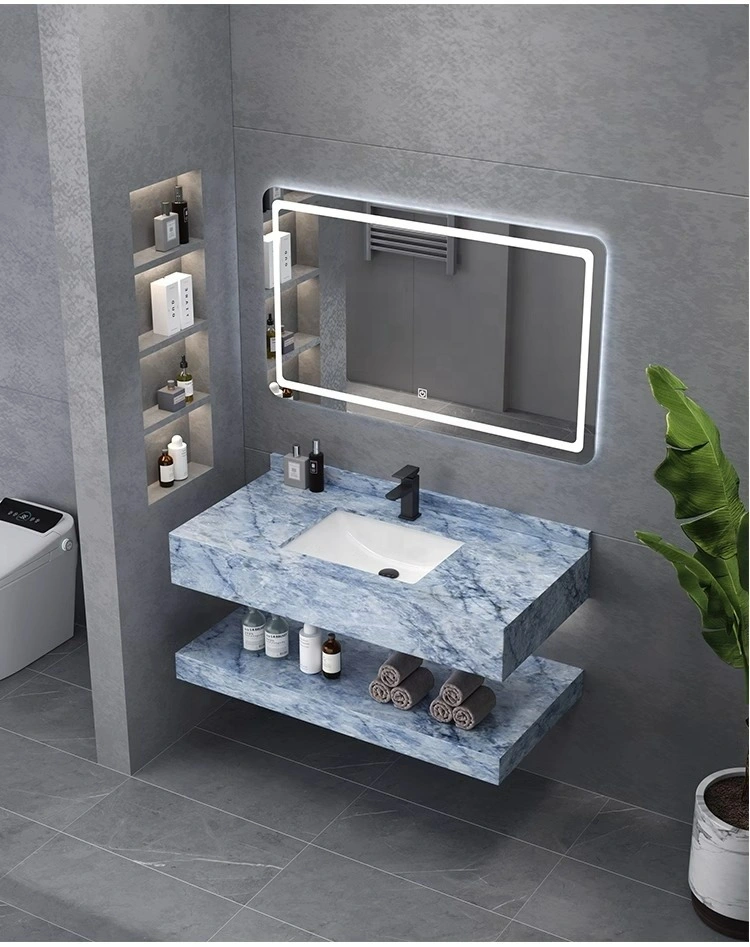 Bathroom Mirror Cabinet Modern Wall Mounted Cabinet Furniture Ceramic Basin Bathroom Vanity Laminated Home Furniture