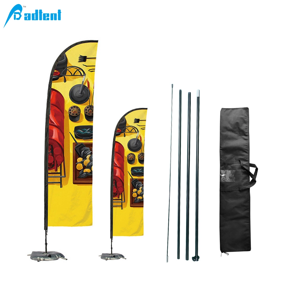 Advertising Outdoor Display Feather Beach Flying Flag Structuer Fiberglass Flag Pole Flexible with Carry Bag