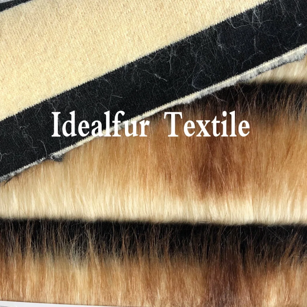 Dos de jacquard color de pelo corto Tip-Dyed Fake Fur Mapache