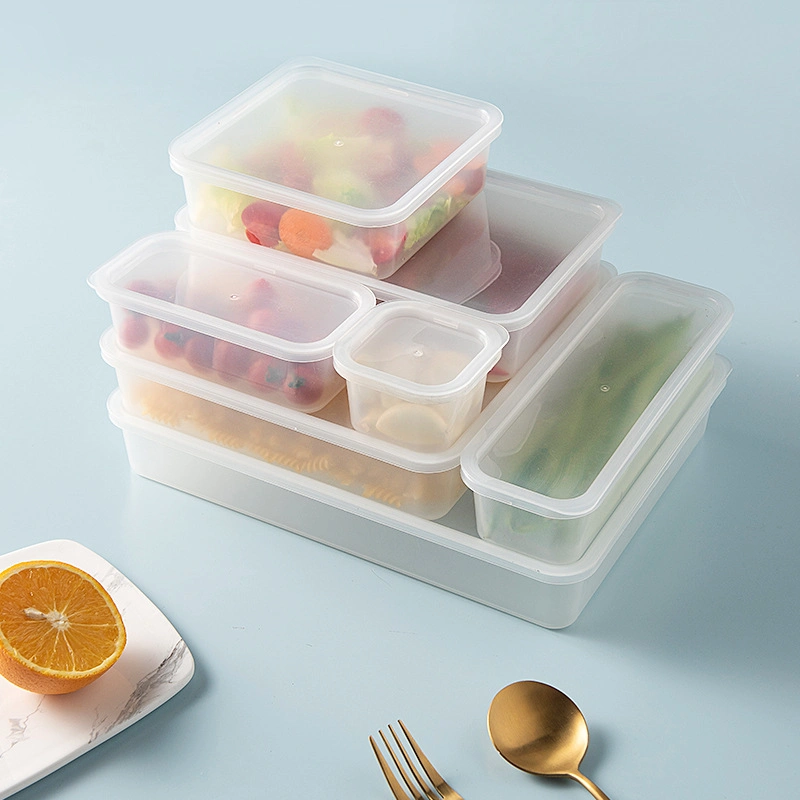 Cocina transparente tapa cinta Cocina Alimentos Congelador Caja de almacenamiento