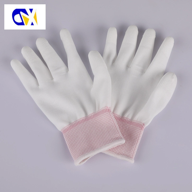 13 Gauge Non-Slip Nylon White PU Coated Protective Gloves