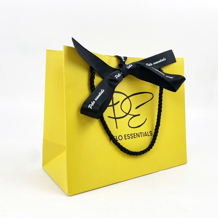 Custom Design Paper Gift Bag with Ribbon Handle for Jewelry