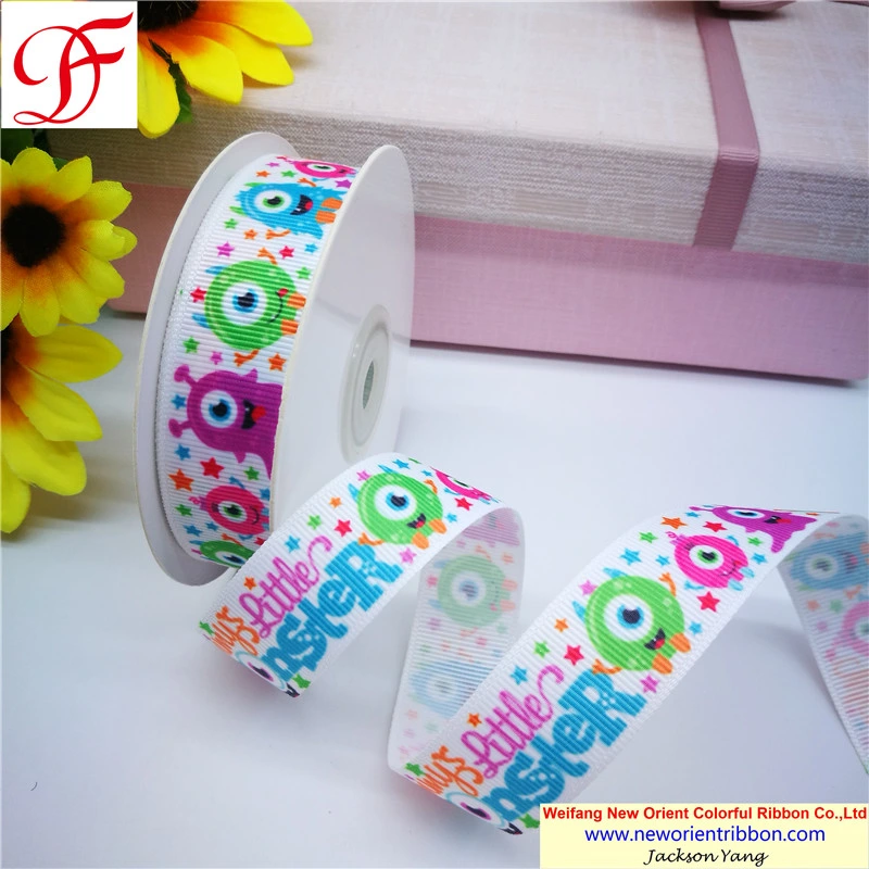 China Factoty Satin/Grosgrain Ribbon with Hot Transfer Printing for Gifts/Wedding/Wrapping/Party Decoration/Christmas/Packing/Garment/Bow